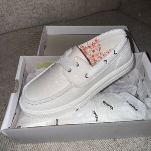 Sonoma Glittery White Kids Sneakers